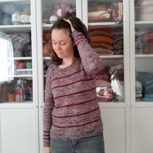 Paeonia - Pull rayé pour femme au tricot - Maloraé Designs